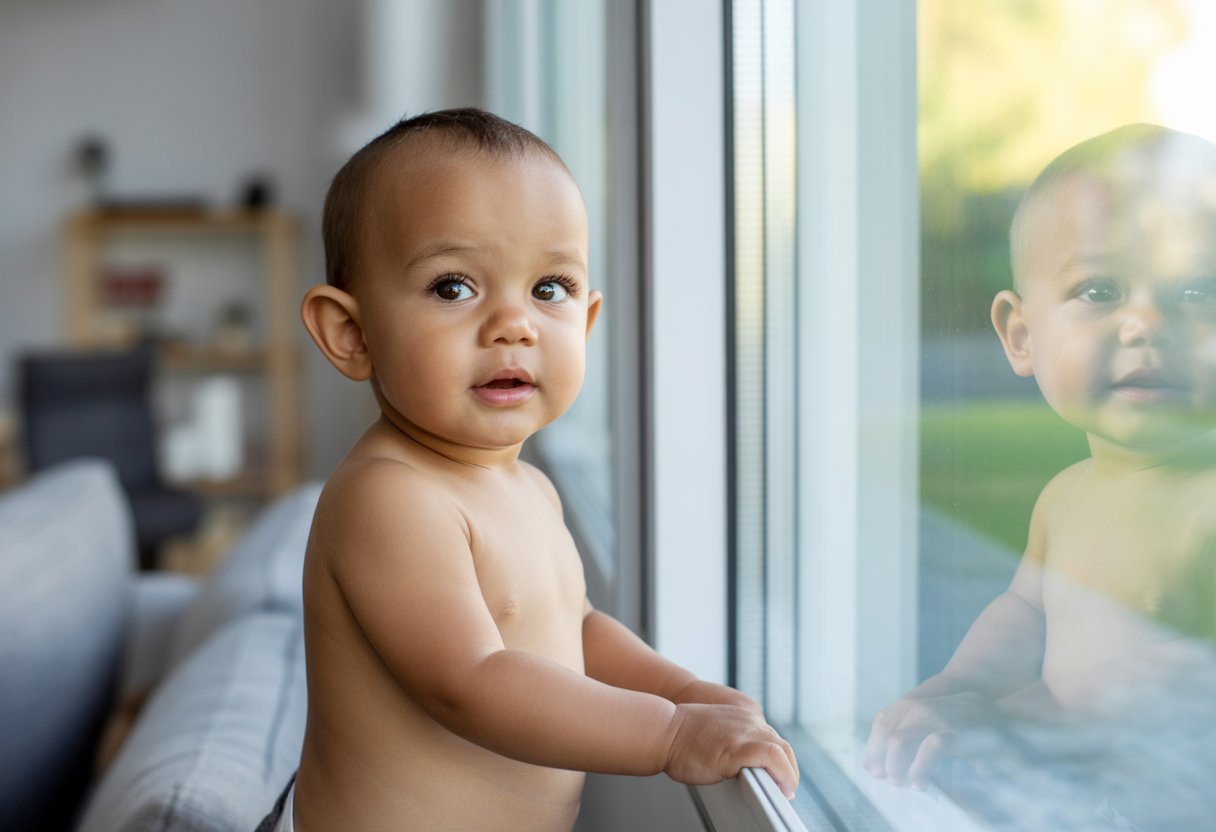 baby next to a window