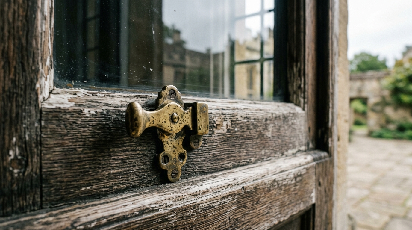 tired looking weathered window frame