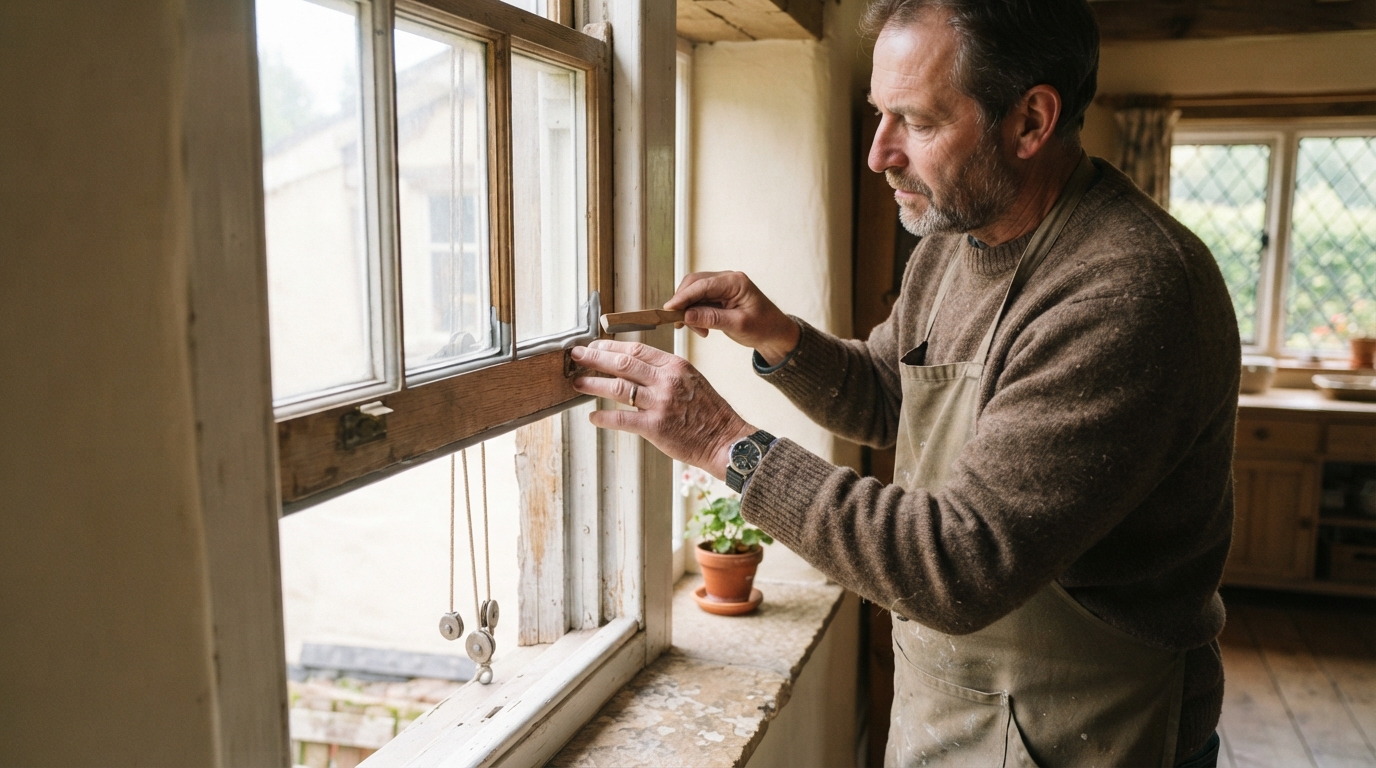 Read more about the article Repairing Sash Window Putty and Glass: A Cheshire Craftsman’s Guide